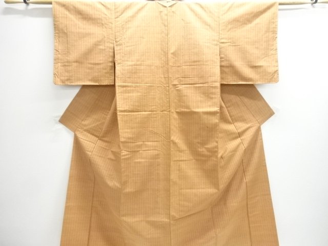 JAPANESE KIMONO / UNUSED HITOE TSUMUGI / WOVEN STRIPE 